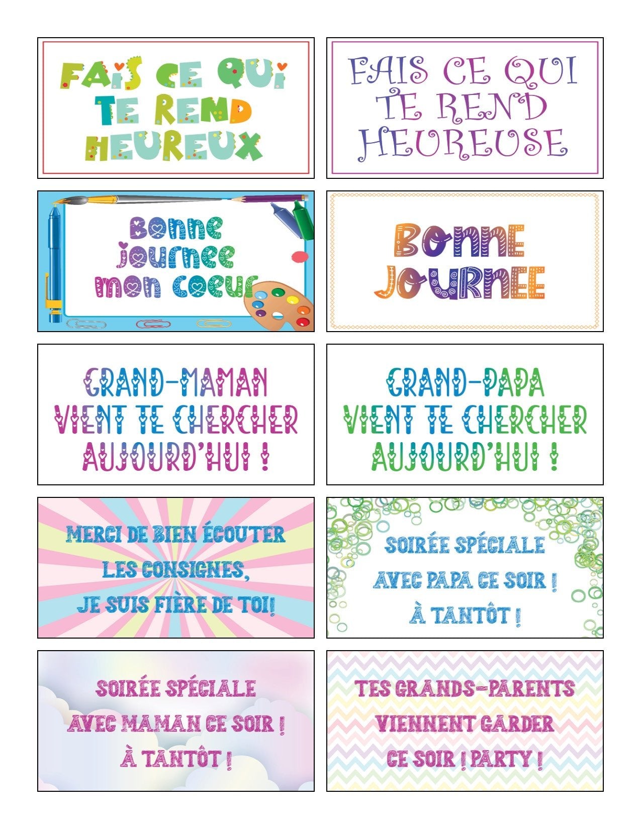 250+ mots de boîte à lunch - Ma Vie Simplifiee