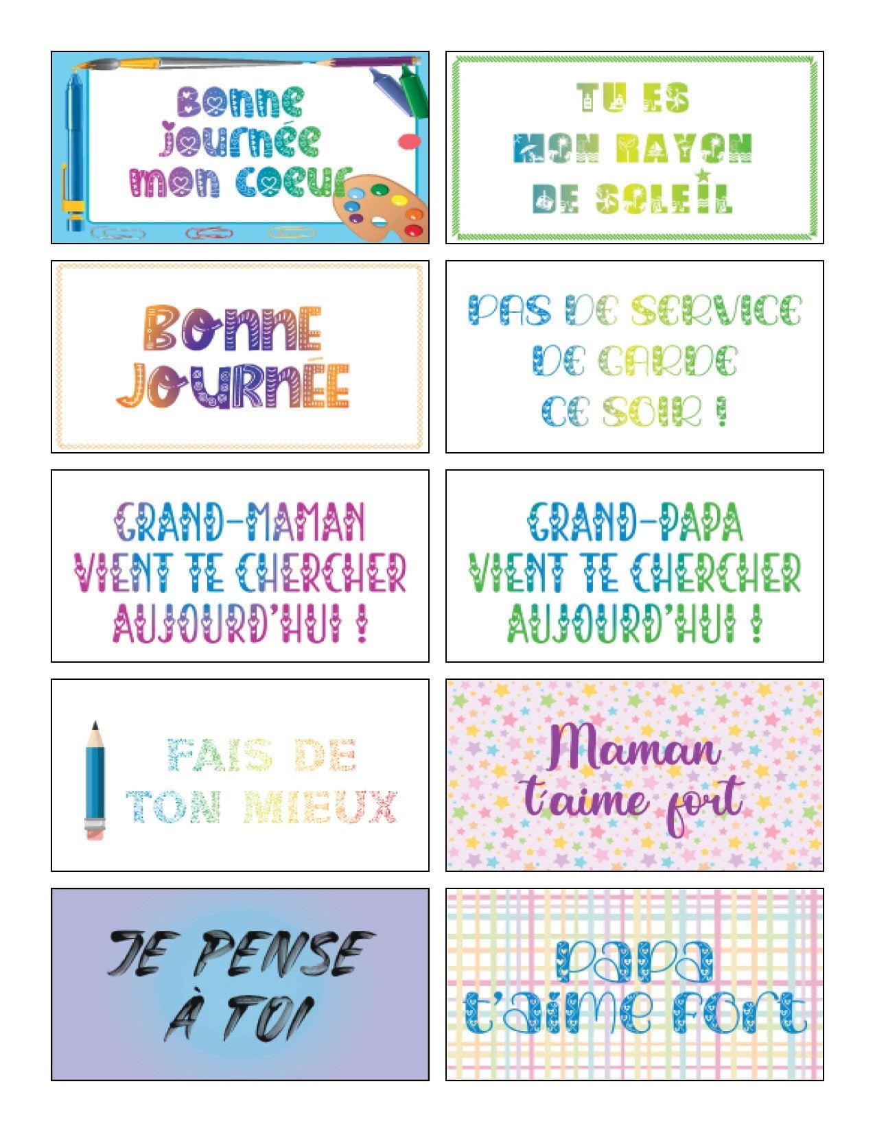 Mes 110 mots de boîte à lunch - Ma Vie Simplifiee
