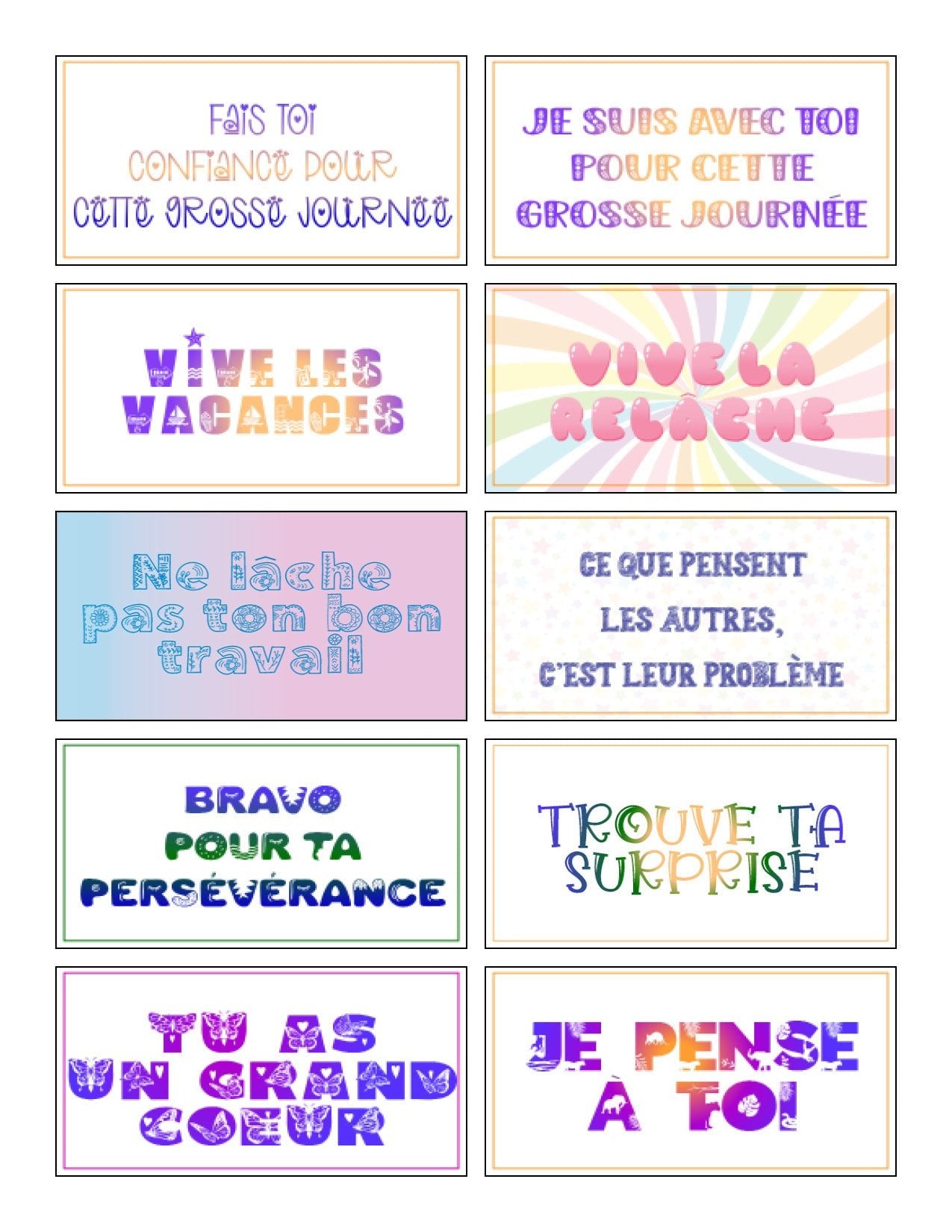 Mes 110 mots de boîte à lunch - Ma Vie Simplifiee