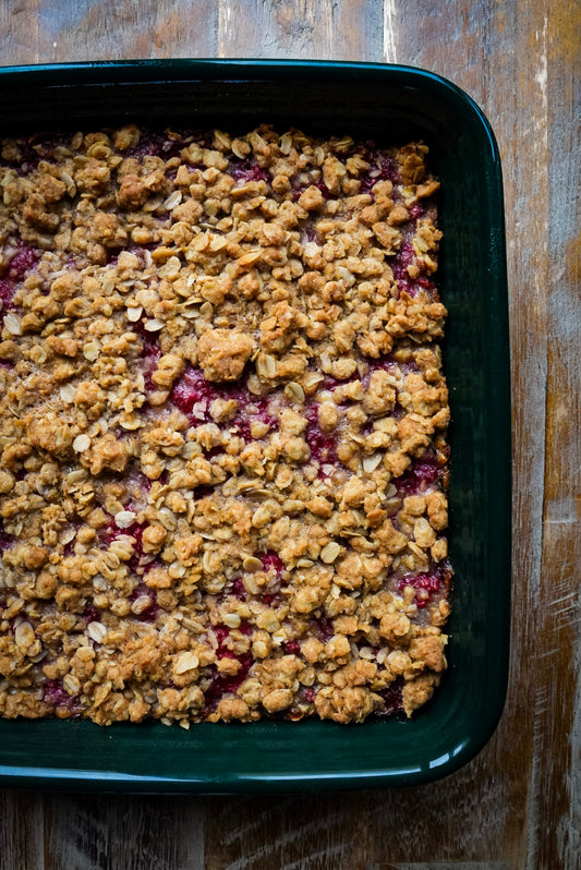 Barres bananes et framboises croustillantes