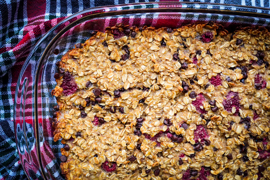 Gruau aux framboises et chocolat noir