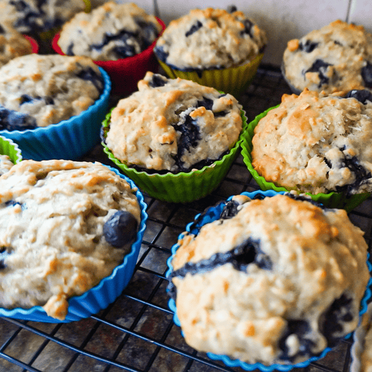 Muffins aux Bleuets, Avoine et Yogourt - Ma Vie Simplifiee