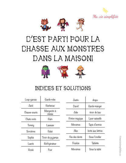 Chasse aux monstres dans la maison - Ma Vie Simplifiee