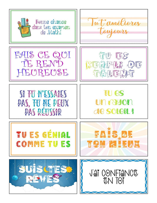 Mes 110 mots de boîte à lunch - Ma Vie Simplifiee