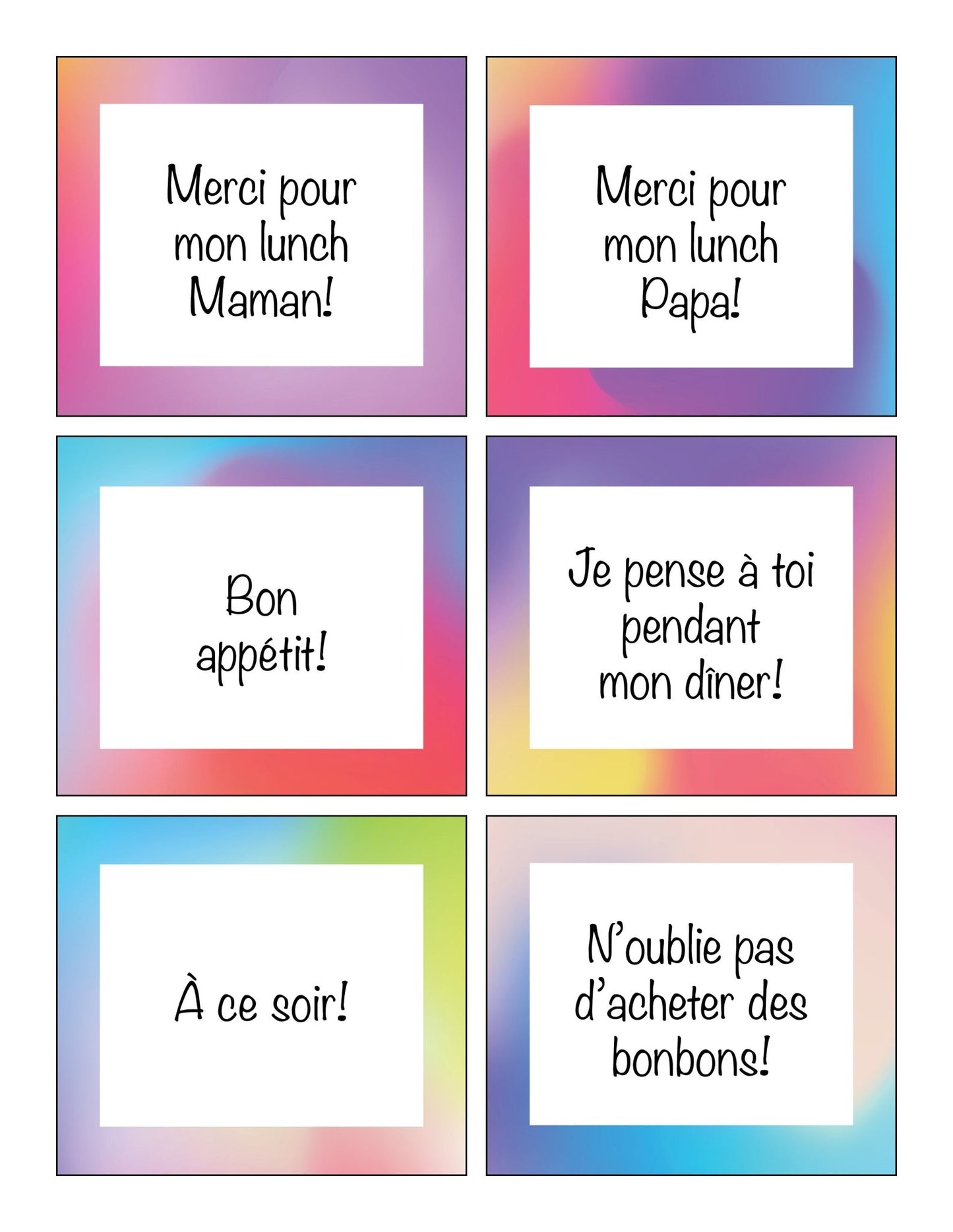 Mots de Boîte à Lunch pour les Parents – Ma Vie Simplifiee