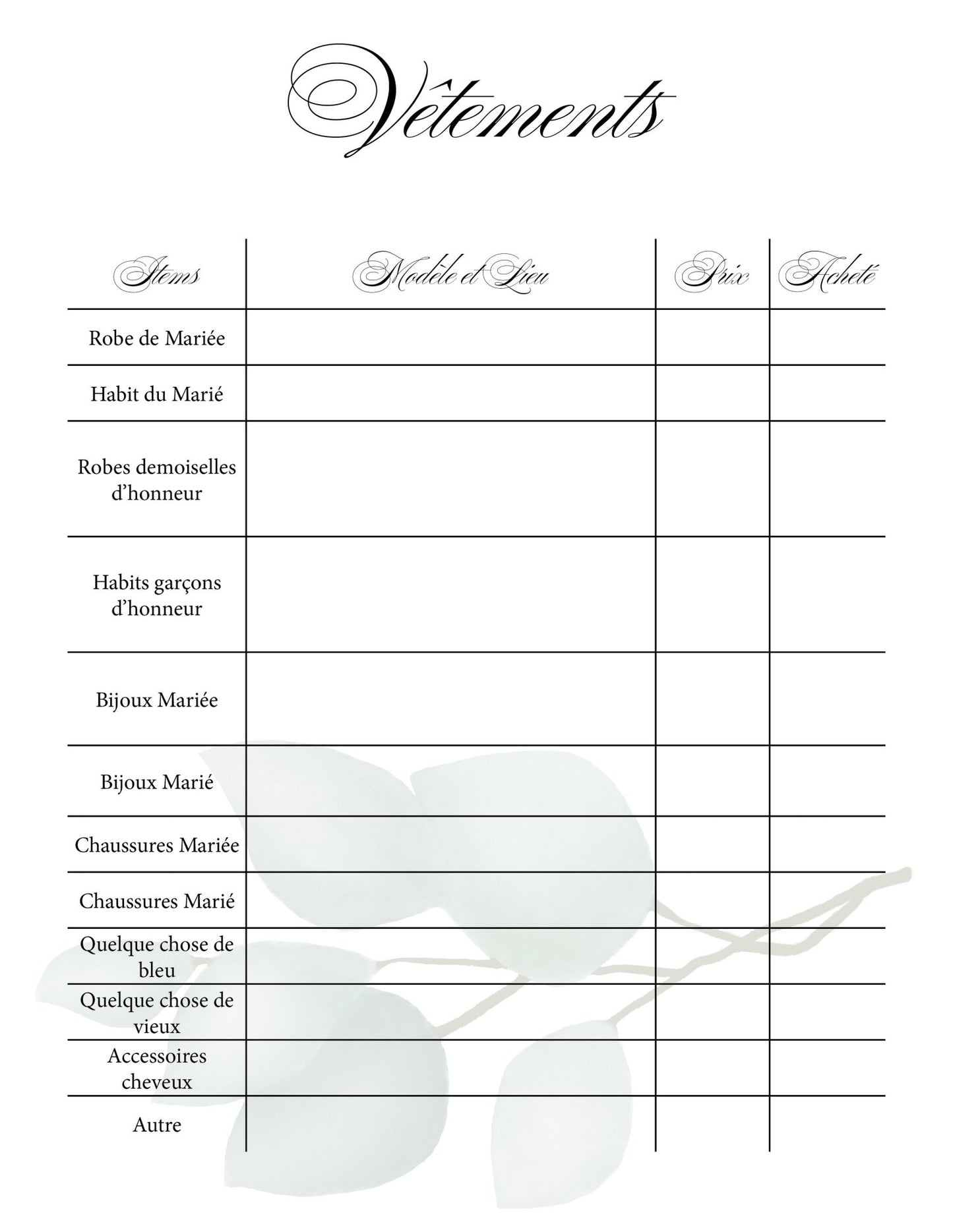 Planificateur de Mariage ultime - Ma Vie Simplifiee