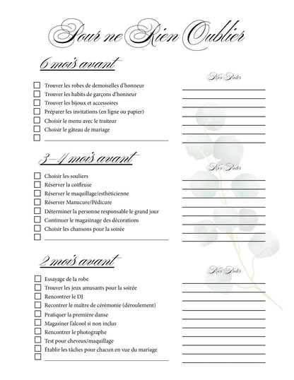 Planificateur de Mariage ultime - Ma Vie Simplifiee