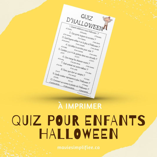 Quiz d'Halloween pour enfants - Ma Vie Simplifiee