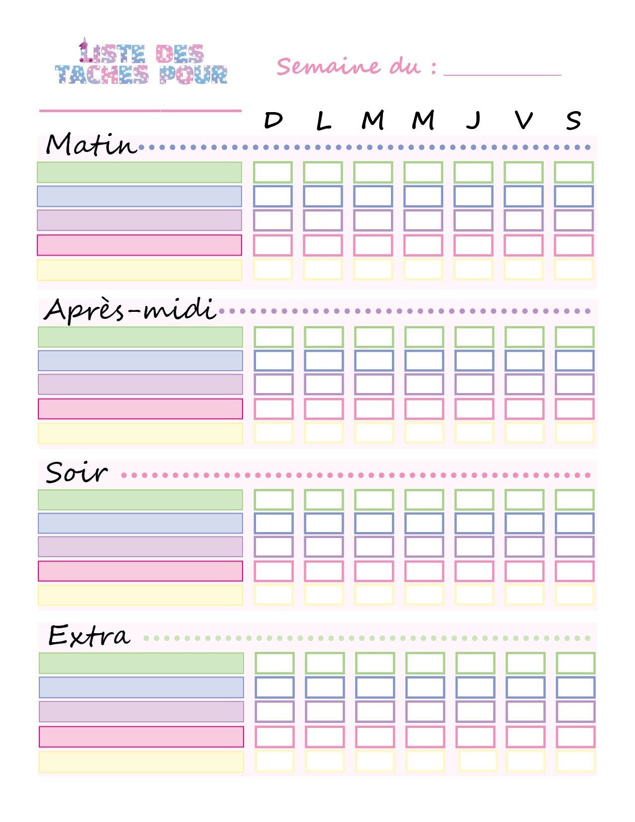 Tableau des tâches quotidiennes pour enfants - Ma Vie Simplifiee