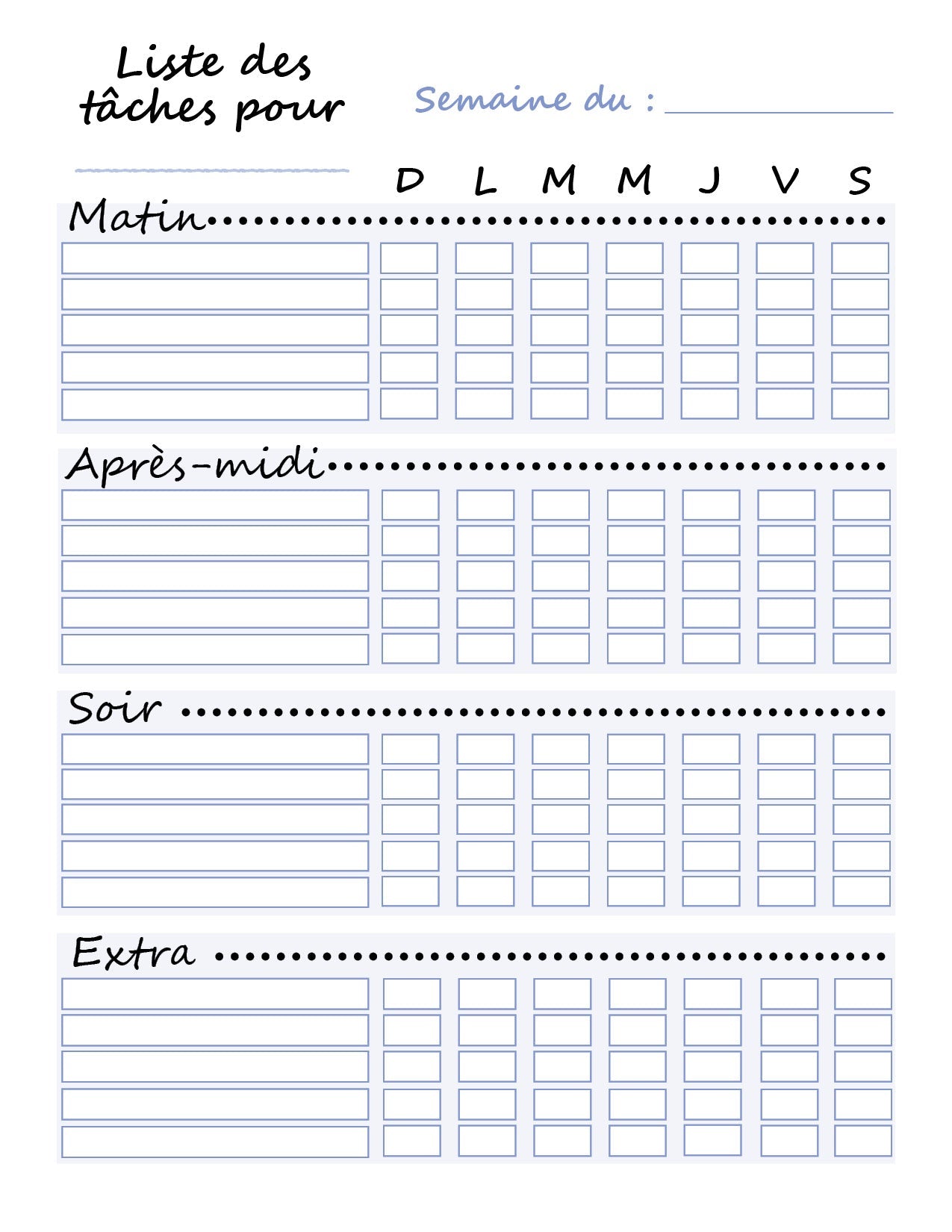 Tableau des tâches quotidiennes pour enfants - Ma Vie Simplifiee